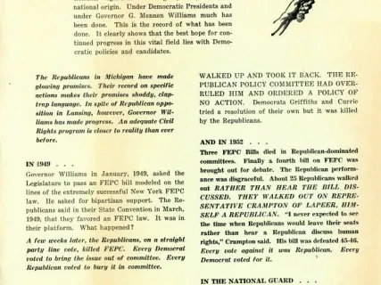 Flier, Political - FACTS: Civil Rights and the Democratic Party