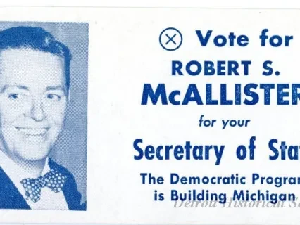Card, Political - (X) Vote for Robert S. McAllister