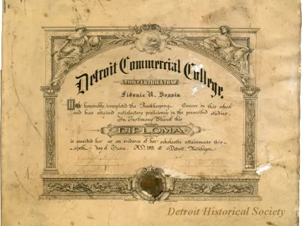 Diploma - Detroit Commercial College
