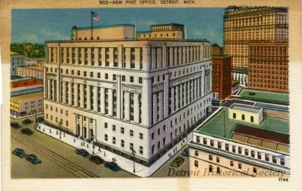 Postcard - 502. - New Post Office, Detroit, Mich.