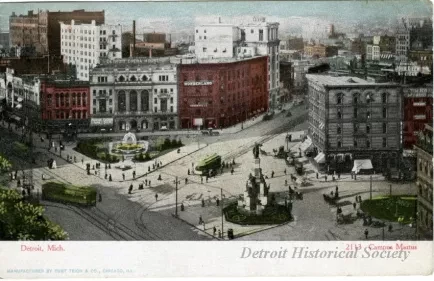 Postcard - Campus Martius, Detroit, Mich.