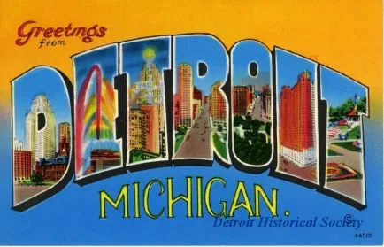 Postcard - Greetings from Detroit, Michigan