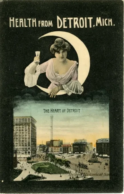 Postcard - Health from Detroit, Mich.