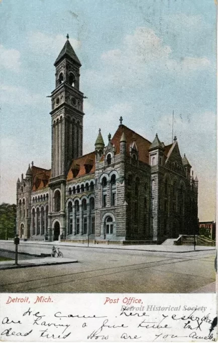Postcard - Detroit, Mich.  Post Office