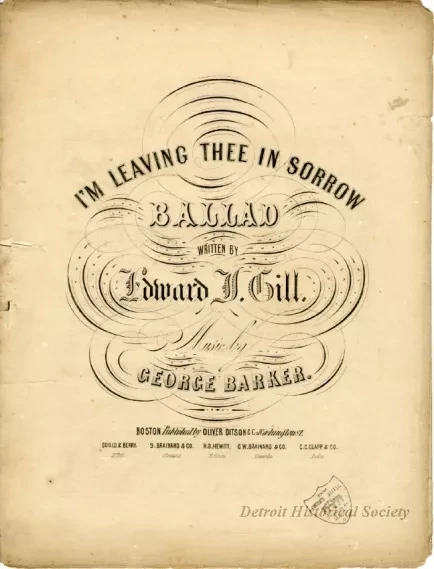 Music, Sheet - I'm Leaving Thee in Sorrow