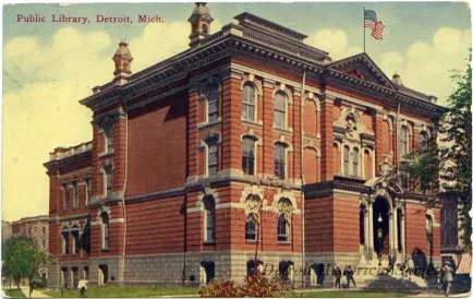 Postcard - Public Library, Detroit, Mich. - Public Library, Detroit, Mich.