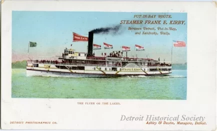Postcard - The Flyer of the Lakes. - Steamer Frank E. Kirby