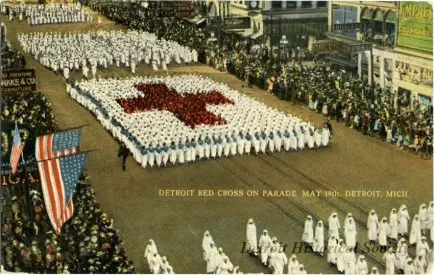 Postcard - Detroit Red Cross On Parade. May 19th. Detroit, Mich. - Detroit Red Cross On Parade