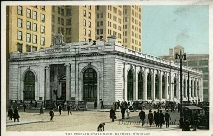 Postcard - The People's State Bank, Detroit, Michigan.