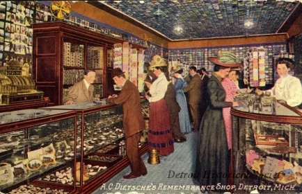 Postcard - A. C. Dietsche's Remembrance Shop, Detroit, Mich.