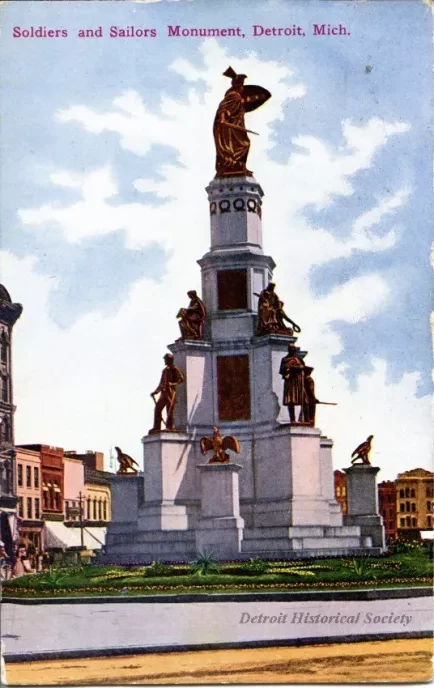 Postcard - Soldiers and Sailors Monument, Detroit, Mich.
