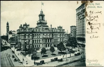 Postcard - City Hall, Detroit, Mich.