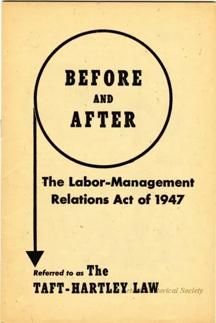 Booklet - Before and After, the Labor-Management Relations Act of 1947, referred to as the Taft-Hartley Law