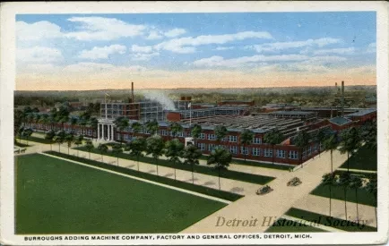 Postcard - Burroughs Adding Machine Company, Factory and General Offices, 
Detroit, Mich.