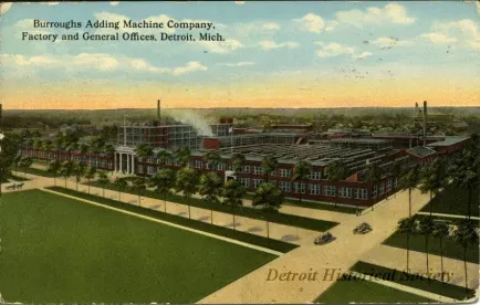 Postcard - Burroughs Adding Machine Company, Factory and General Offices, 
Detroit, Mich.