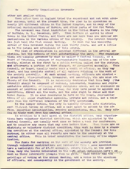 Letter - Detroit Association of Charities