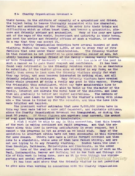 Letter - Detroit Association of Charities