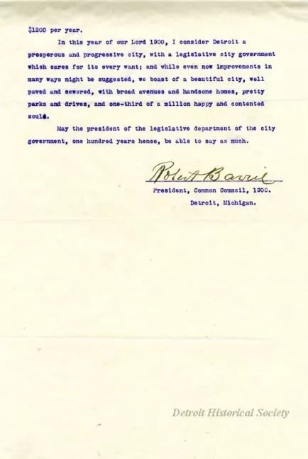 Letter - Our Legislative City Government
[Detroit Common Council]