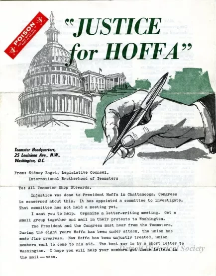 letter - Justice for Hoffa