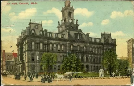 Postcard - City Hall, Detroit, Mich.