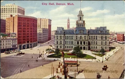 Postcard - City Hall, Detroit, Mich.