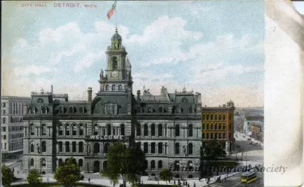 Postcard - City Hall, Detroit, Mich.