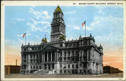 Postcard - Wayne County Building, Detroit, Mich.