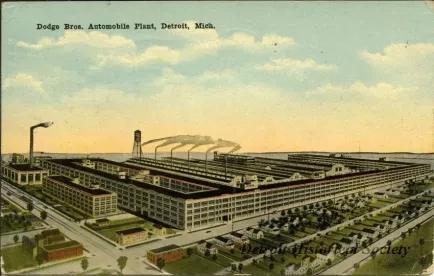 Postcard - Dodge Bros. Automobile Plant, Detroit, Mich.