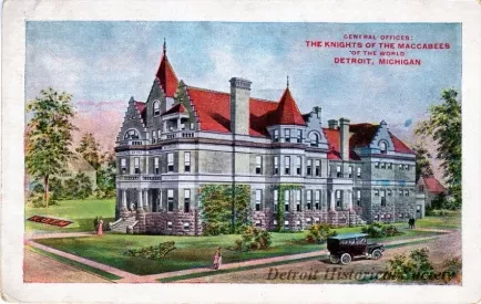 Postcard - General Offices: The Knights of the Maccabees of the World Detroit, Michigan