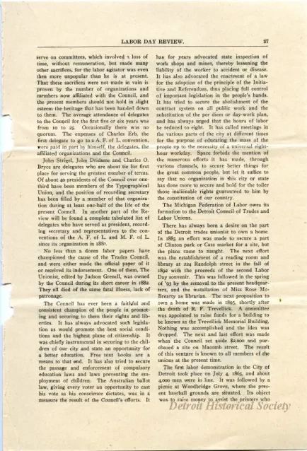 Magazine - The Council of Trades and Labor Unions and the Labor Movement of Detroit