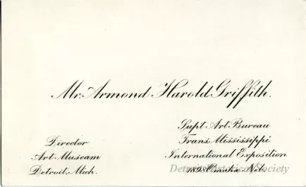 Card, Business - Mr. Armond Harold Griffith