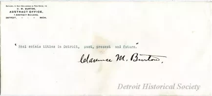 Envelope - Real Estate Titles in Detroit, Past, Present and Future