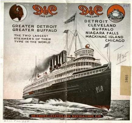 Brochure - D&C Lake Lines, Detroit, Cleveland, Buffalo, Niagara Falls, Mackinac Island, Chicago