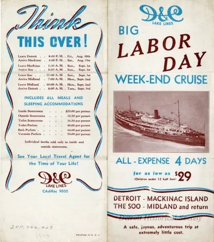 Brochure - D&C Lake Lines Big Labor Day Week-End Cruise