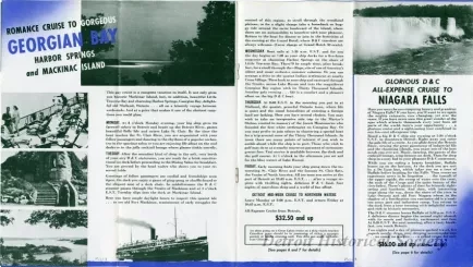 Booklet - Low-Cost All-Expense Great Lakes Cruises, Detroit to Niagara Falls, Mackinac Island, Harbor Springs, Georgian Bay