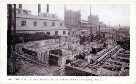 Postcard - The Ford Blast Furnaces at River Rouge, Detroit, Mich. - The Ford Blast Furnaces at River Rouge, Detroit, Mich.