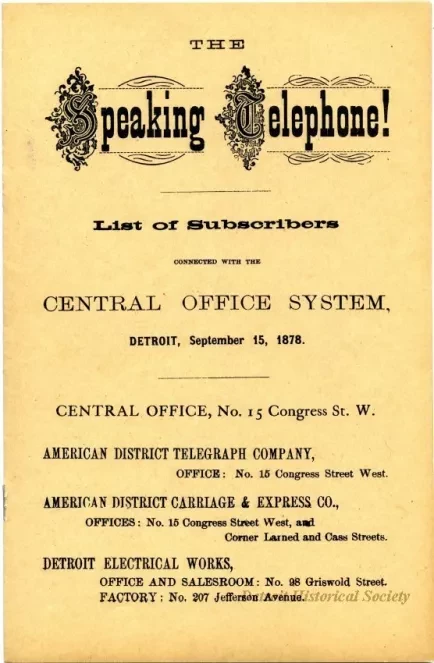Directory, Telephone - The Speaking Telephone!
List of Subscribers connected with the Central Office System