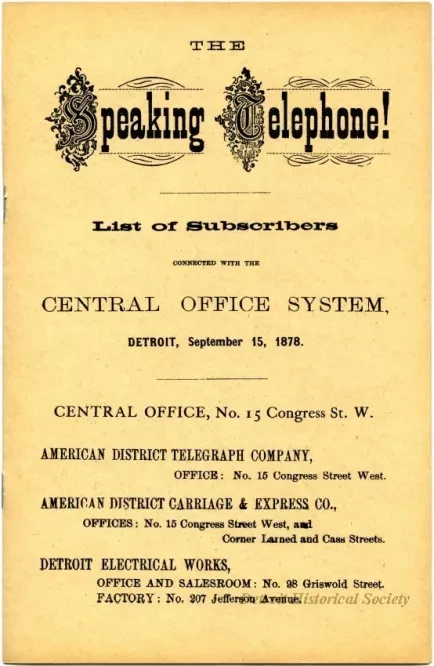Directory, Telephone - The Speaking Telephone!
List of Subscribers connected with the Central Office System