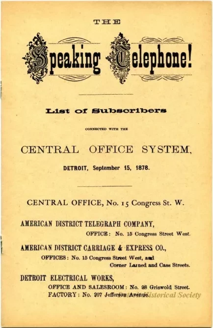 Directory, Telephone - The Speaking Telephone!
List of Subscribers connected with the Central Office System