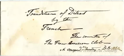 Envelope - Foundation of Detroit by the French