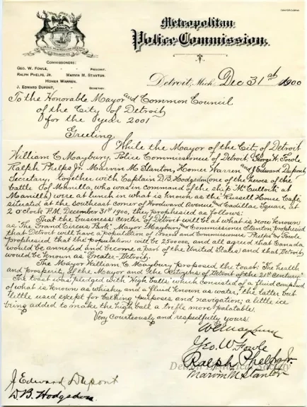 Letter - Metropolitan Police Commission