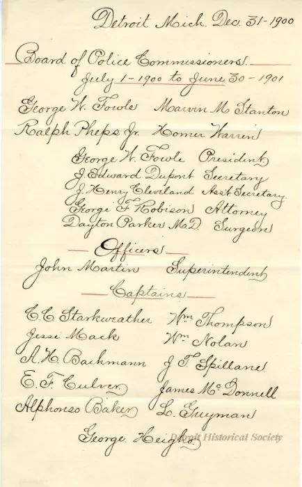 Letter - Metropolitan Police Commission
