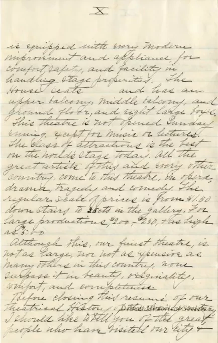 Letter - The Stage in Detroit