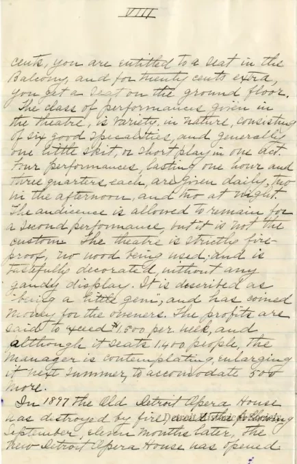 Letter - The Stage in Detroit