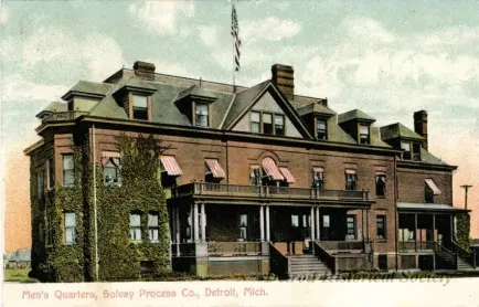 Postcard - Men's Quarters, Solvay Process Co., Detroit, Mich.