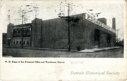 Postcard - W.H. Edgar & Son Fireproof Office and Warehouse, Detroit.