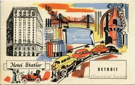 Postcard - Hotel Statler, Detroit