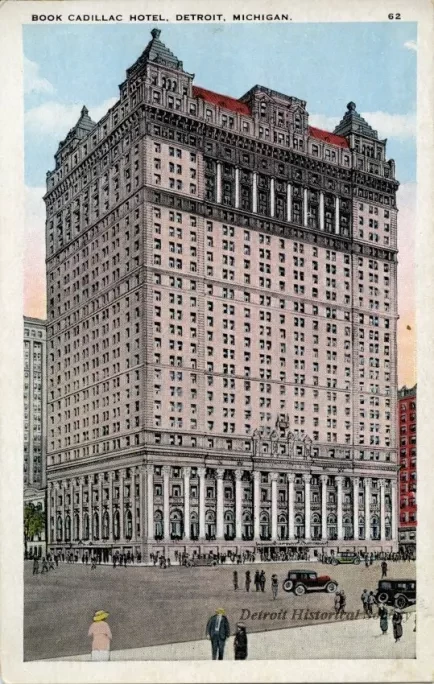Postcard - Book Cadillac Hotel, Detroit, Michigan.
