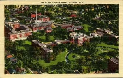 Postcard - Henry Ford Hospital, Detroit, Mich.