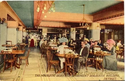 Postcard - The Majestic Servself, Basement Majestic Building, Detroit.
